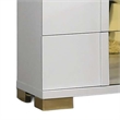 Yoki Nightstand-2 Drawers-Modern Glam White and Gold-23 Inch