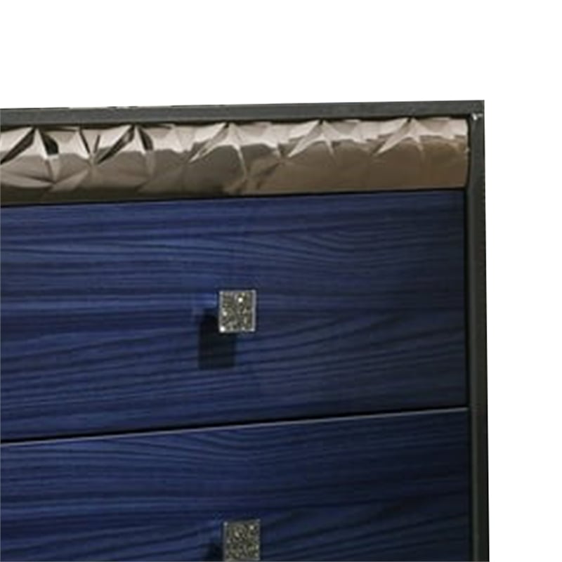 Zara Nightstand w 2 Drawers- Crystal Knobs