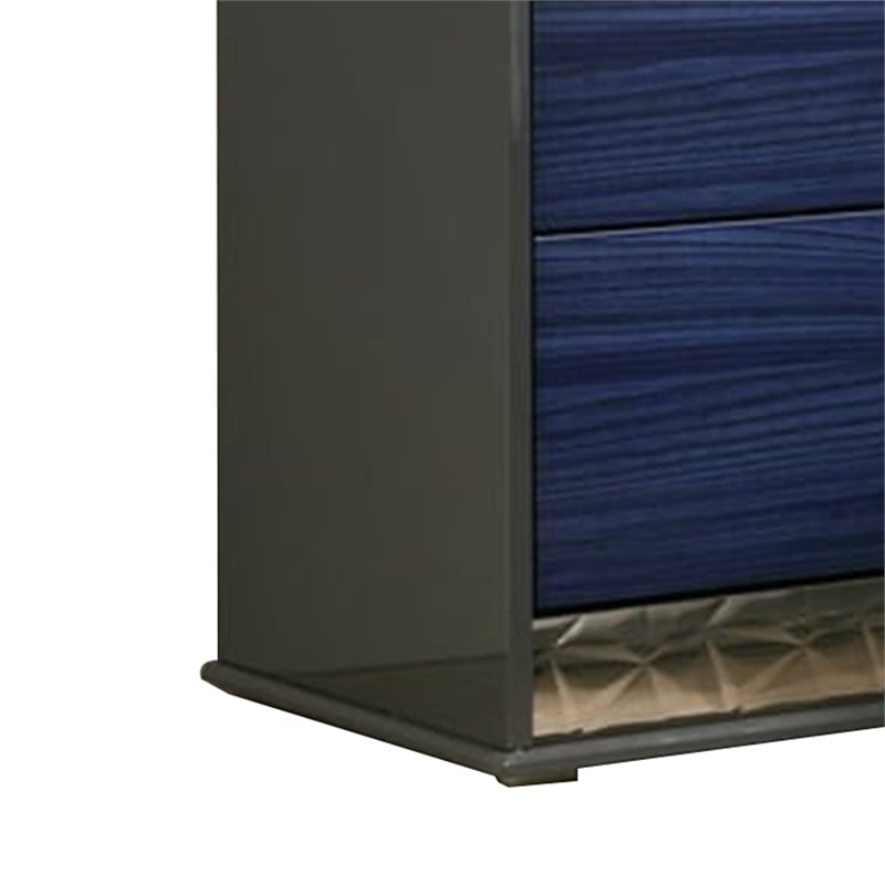 Zara Nightstand w 2 Drawers- Crystal Knobs