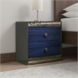 Zara Nightstand w 2 Drawers- Crystal Knobs