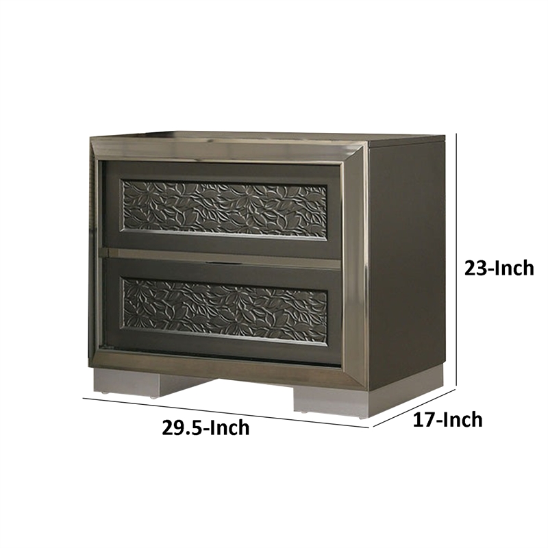 Levi Nightstand- 2 Leaf Molded Framed Drawers