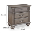 Recus Classic Nightstand with 3 Drawers- Acrylic Accents-Solid Wood