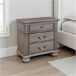 Recus Classic Nightstand with 3 Drawers- Acrylic Accents-Solid Wood