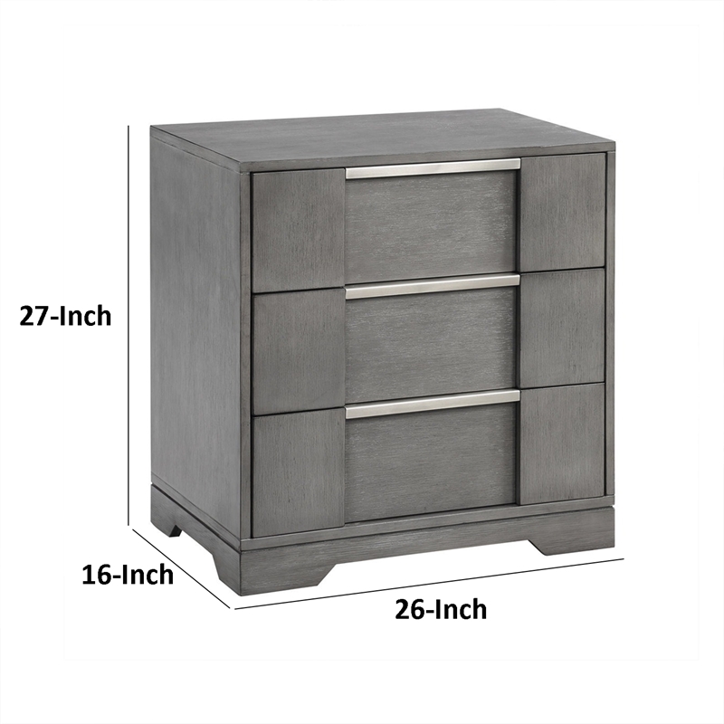 Levice Nightstand with 3 Drawers- Dovetail Built Solid Wood