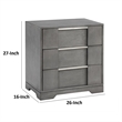 Levice Nightstand with 3 Drawers- Dovetail Built Solid Wood