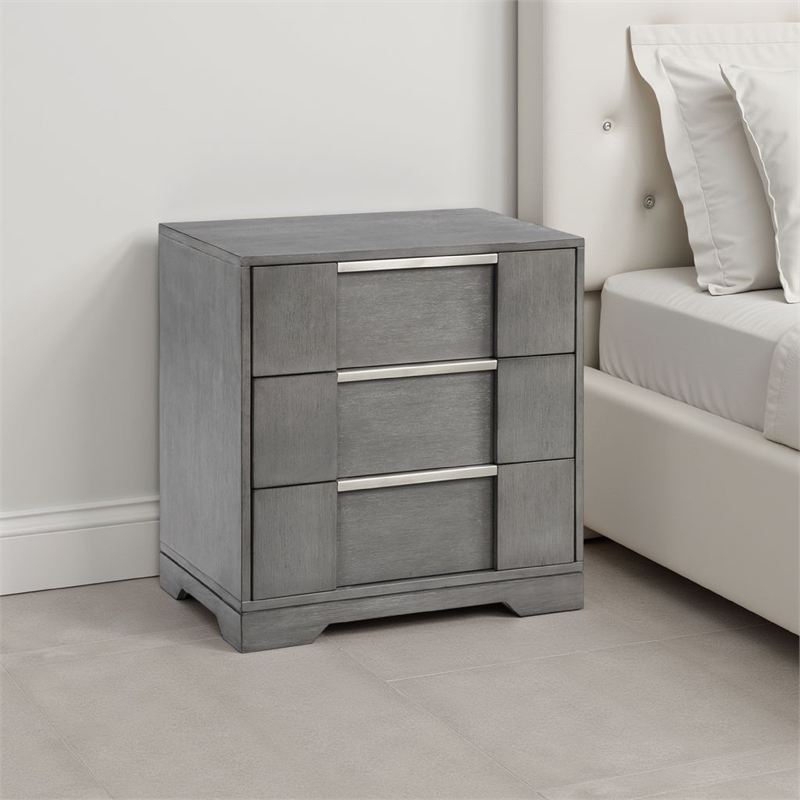 Levice Nightstand with 3 Drawers- Dovetail Built Solid Wood