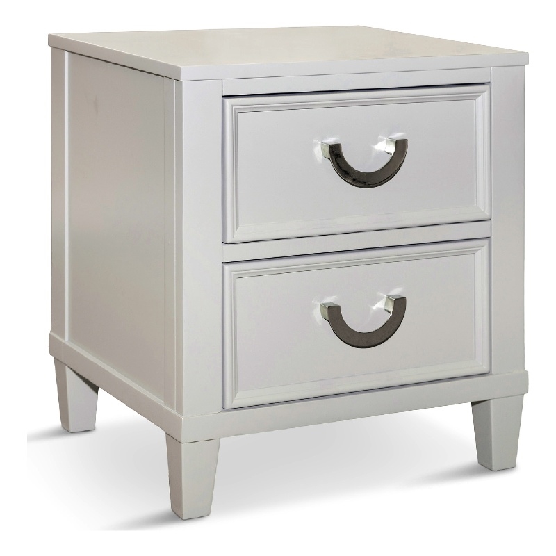 Roly Nightstand with 2 Drawers- Molded Details-Solid Wood