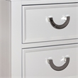 Kiki Nightstand with 2 Drawers- Chrome Metal- White Wood