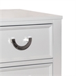 Kiki Nightstand with 2 Drawers- Chrome Metal- White Wood