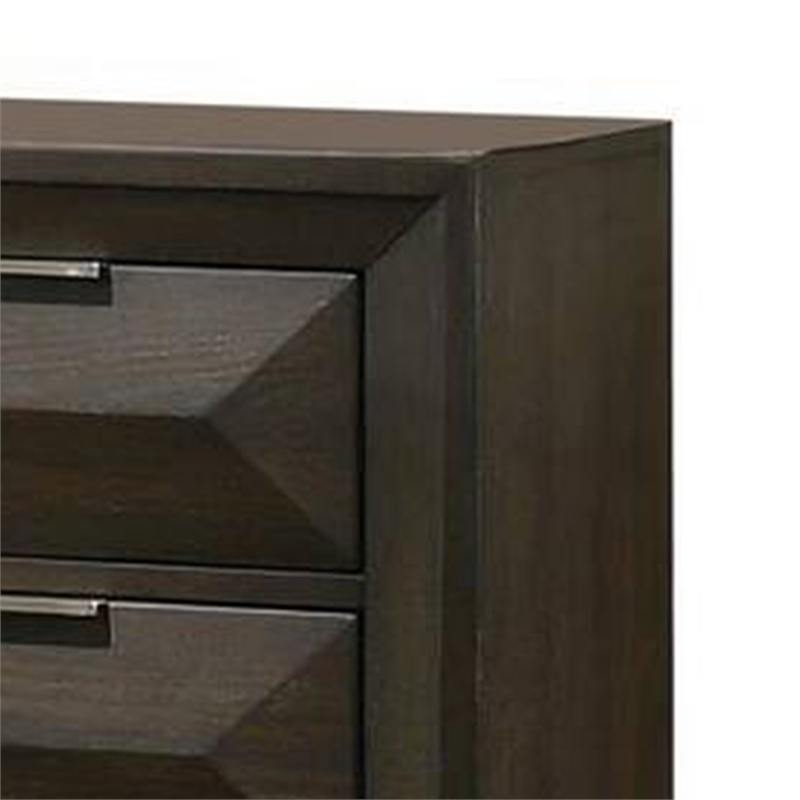 Fema Nightstand- 2 Bevel Drawers- Nickel Handles