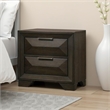 Fema Nightstand- 2 Bevel Drawers- Nickel Handles
