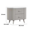 Gema Nightstand- 2 Drawers- Cultured Stone Top