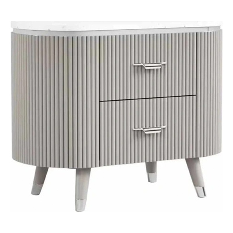 Gema Nightstand- 2 Drawers- Cultured Stone Top