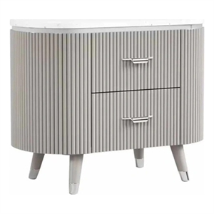 Gema Nightstand- 2 Drawers- Cultured Stone Top