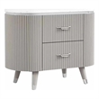 Gema Nightstand- 2 Drawers- Cultured Stone Top