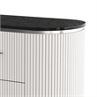 Alda Nightstand w 2 Drawers- Black Stone Top