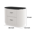 Alda Nightstand w 2 Drawers- Black Stone Top