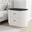 Alda Nightstand w 2 Drawers- Black Stone Top