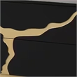 Goldie Nightstand-2 Drawers-Gold and Black Solid Wood-28 Inch
