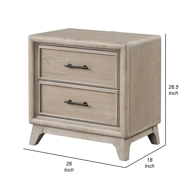 Myna Nightstand- 2 Drawers- 27 Inch