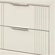 Toi Nightstand- 2 Drawers- Antique White Finished Solid Wood- 27 Inch