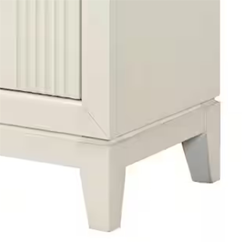 Toi Nightstand- 2 Drawers- Antique White Finished Solid Wood- 27 Inch