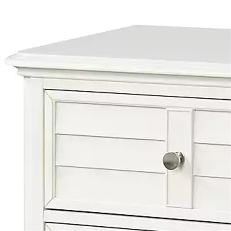 Kyna Nightstand- 2 Drawers- Classic Antique White Solid Wood- 28 Inch