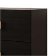 Lati Nightstand-2 Drawers-Black Wood-Gold Metal-24 Inch