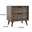 Fel Nightstand- 2 Drawers- 25 Inch
