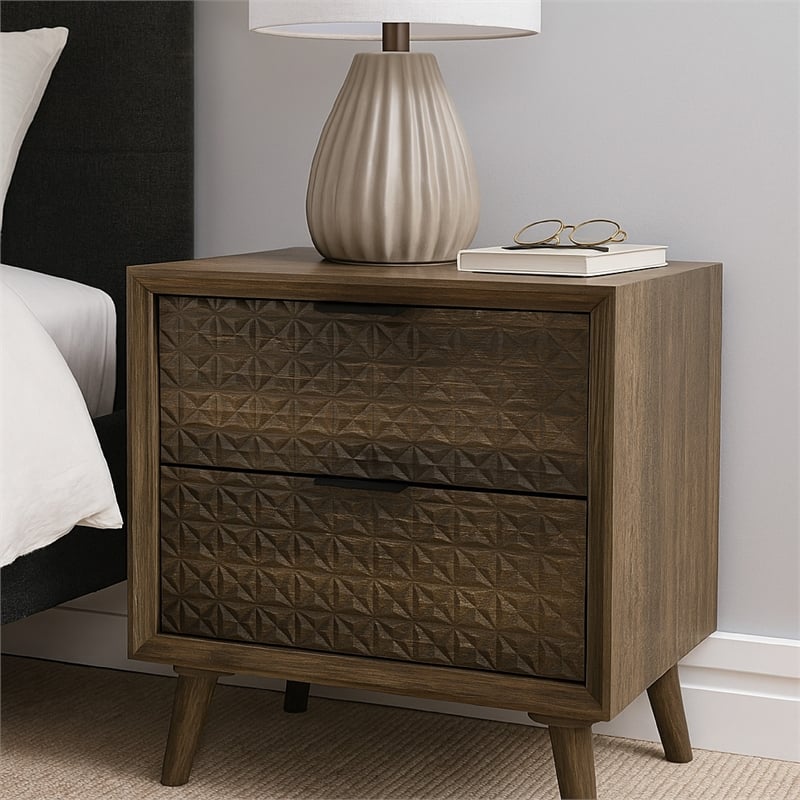 Fel Nightstand- 2 Drawers- 25 Inch