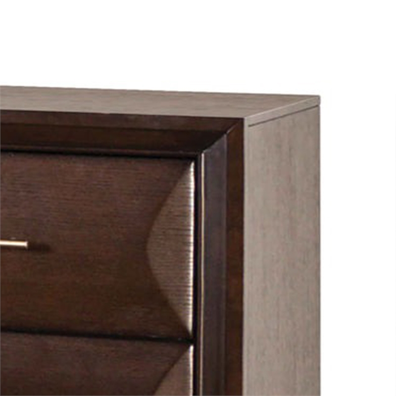 Nitz Nightstand- 2 Drawers- Espresso Brown Solid Wood- 27 Inch