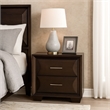 Nitz Nightstand- 2 Drawers- Espresso Brown Solid Wood- 27 Inch