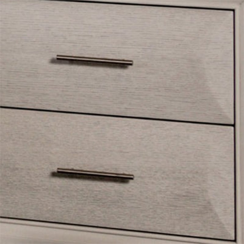 Nitz Nightstand- 2 Drawers- White Solid Wood- Metal Handles- 27 Inch