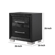 Ashen Nightstand w USB- 2 Drawers-26 Inch