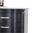 Eleena Nightstand- 3 Drawers- Black Solid Wood- Metal Handles- 28 Inch
