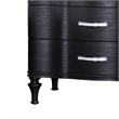 Eleena Nightstand- 3 Drawers- Black Solid Wood- Metal Handles- 28 Inch