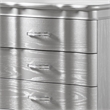Eleena Nightstand- 3 Drawers- Silver Solid Wood- Metal Handles 28 Inch