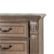 Reven Nightstand- 3 Drawers- Weathered Oak Brown Wood- Metal- 31 Inch
