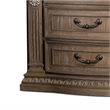 Reven Nightstand- 3 Drawers- Weathered Oak Brown Wood- Metal- 31 Inch