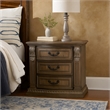 Reven Nightstand- 3 Drawers- Weathered Oak Brown Wood- Metal- 31 Inch
