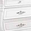 Valena Nightstand- 3 Drawers- White Solid Wood- Metal Handles- 31 Inch
