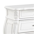 Valena Nightstand- 3 Drawers- White Solid Wood- Metal Handles- 31 Inch
