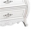 Valena Nightstand- 3 Drawers- White Solid Wood- Metal Handles- 31 Inch