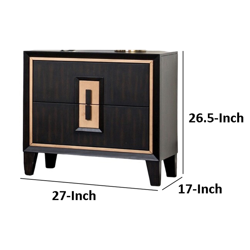 Yada Nightstand- 2 Drawers-27 Inch