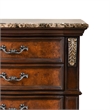 Iliana Nightstand- 3 Drawers- Ornate Oak and Dark Cherry Brown- 33 Inch