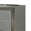 Vino 2 Drawer Nightstand- Plinth Base Gray Wood wity Silver Trim