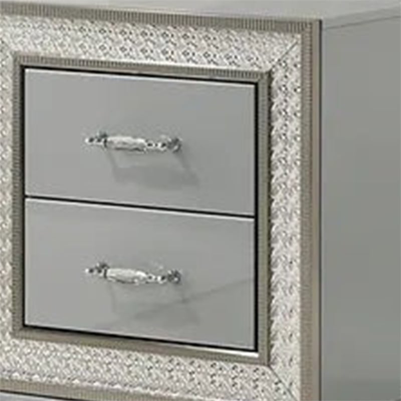 Cyl Nightstand with 2 Drawers- Scale Molding Trim