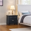 Zeny Nightstand- 1 Cup Handle Drawer with 1 Shelf- Solid Wood