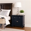 Zeny Nightstand- 1 Cup Handle Drawer with 1 Shelf- Solid Wood
