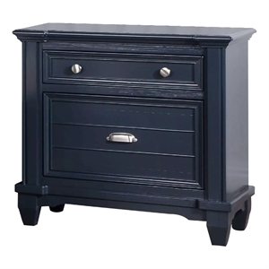 Zeny Nightstand- 1 Cup Handle Drawer with 1 Shelf- Solid Wood
